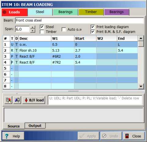 Beam load edit dialog