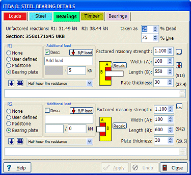 Steel bearing dialog