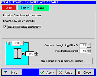 Stanchion baseplate page