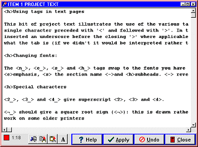 SuperBeam text page editor